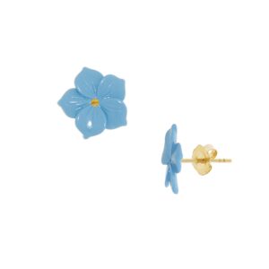 Σκουλαρίκια καρφωτά 14Κ με turquoise