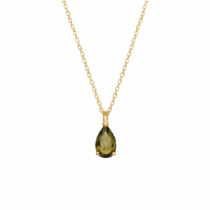 Κολιέ χρυσός 14Κ με τουρμαλίνη-birthstone