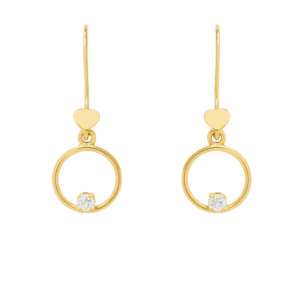 Σκουλαρίκια χρυσός 14Κ-Heartlight circles